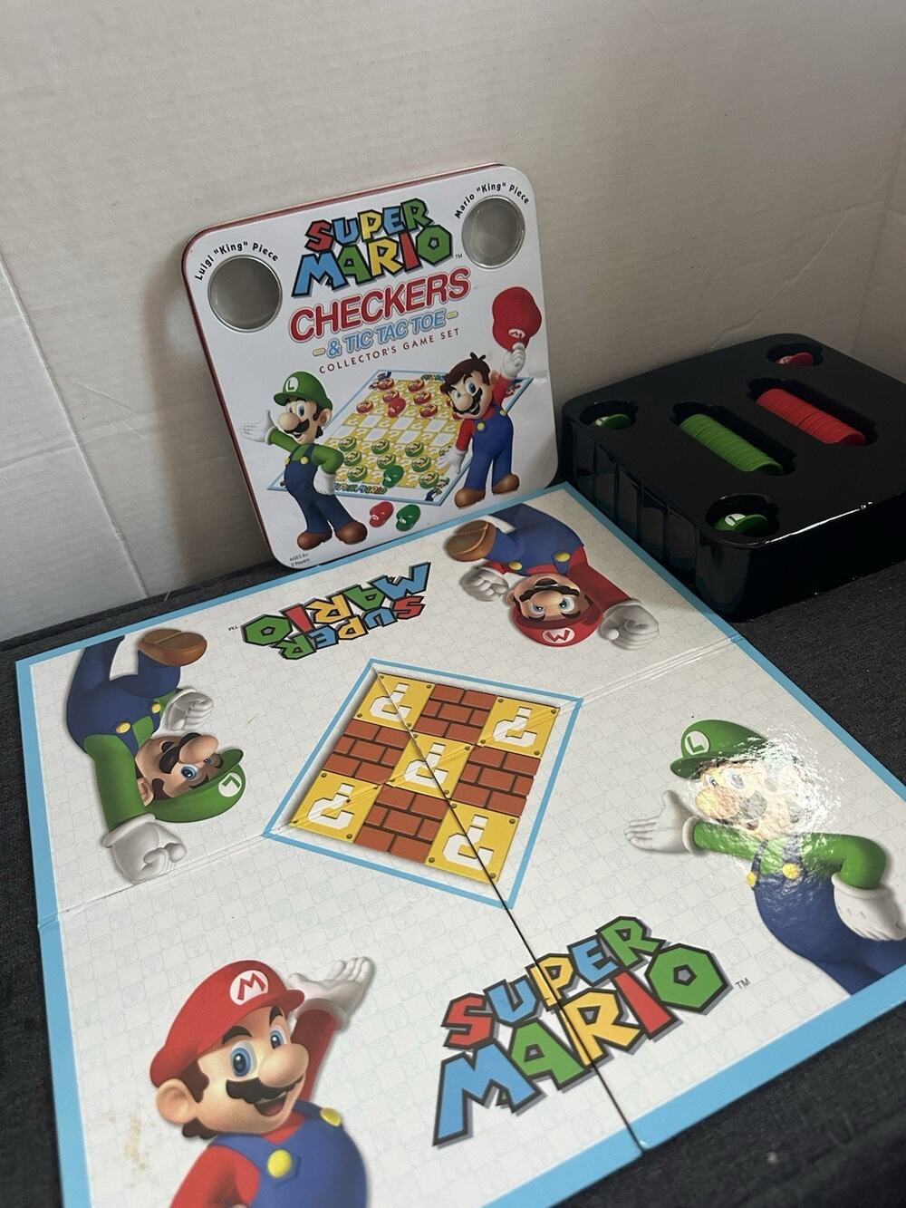 Super Mario Checkers Tic Tac Toe Collector Game USAopoly Nintendo Complete